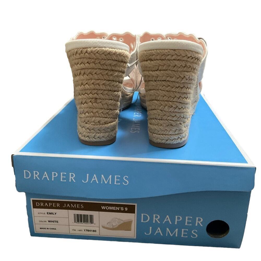 Draper James Women's Sandal White Eyelet Fabric Wedge Heel Size 9 NEW NIB - Picture 8 of 12